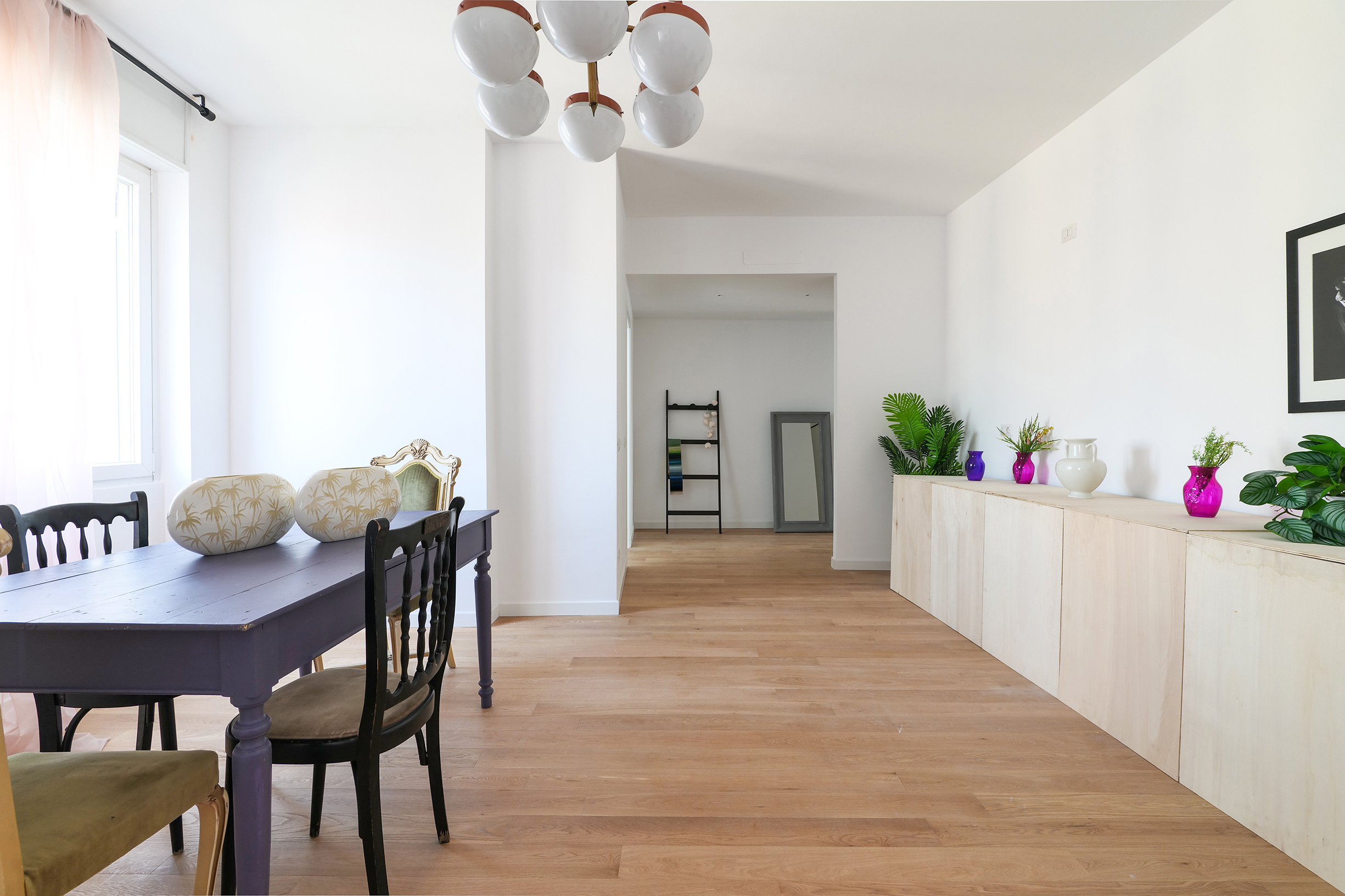 salone con pavimenti in legno, viale Regina Giovanna Milano - dopo il rinnovo